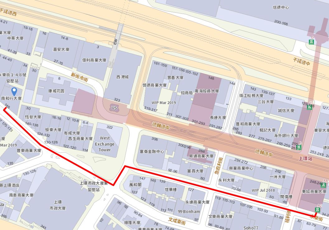 香港上环南和行大厦地图